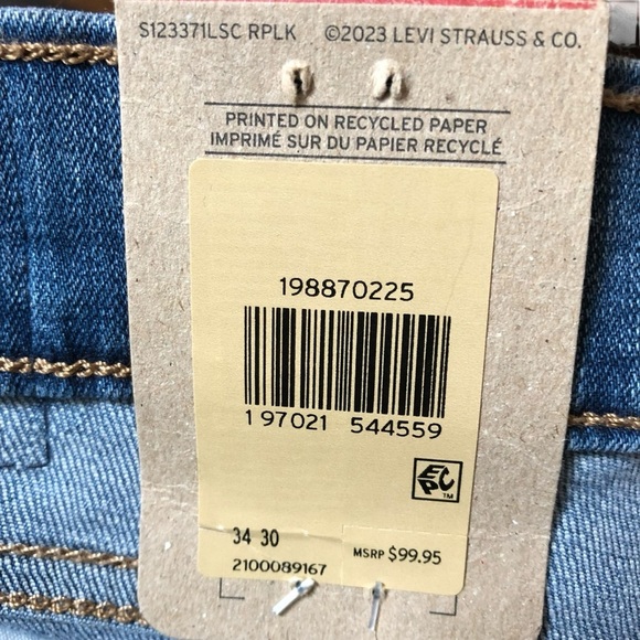 Levi’s Mid-Rise Boyfriend Jeans Size 34 Lapis Gem Medium Wash NWT NEW - Picture 12 of 16